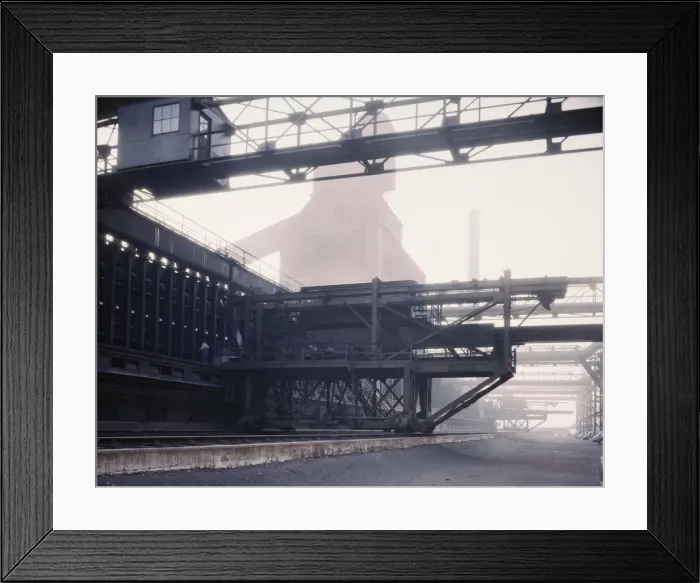 Framed Print : Hanna furnaces of the Great Lakes Steel Corporation, Detroit, Mich. 1942. Creator: Arthurs Siegel Framed Print : Hanna furnaces of the Great Lakes Steel Corporation, Detroit, Mich. 1942. Creator: Arthurs Siegel
