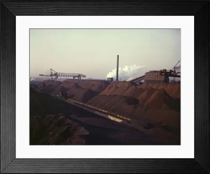 Framed Print : Hanna furnaces of the Great Lakes Steel Coporation, stock pile of coal and... Detroit, Mich. 1942. Creator: Arthurs Siegel Framed Print : Hanna furnaces of the Great Lakes Steel Coporation, stock pile of coal and... Detroit, Mich. 1942. Creator: Arthurs Siegel