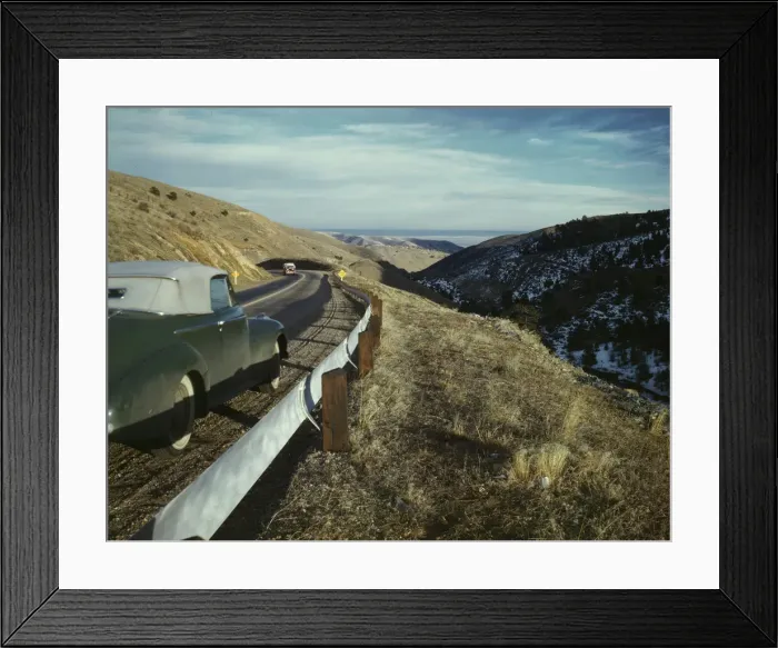 Framed Print : View along US 40 in Mount Vernon Canyon, Colorado, 1942. Creator: Andreas Feininger Framed Print : View along US 40 in Mount Vernon Canyon, Colorado, 1942. Creator: Andreas Feininger