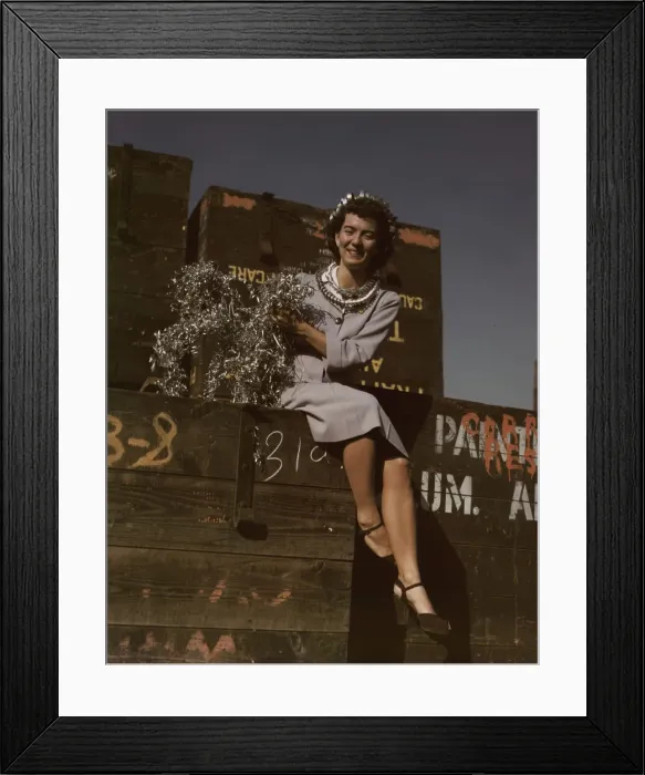 Framed Print : Annette del Sur publicizing salvage campaign... Douglas Aircraft Company, Long Beach, Calif. 1942. Creator: Alfred T Palmer Framed Print : Annette del Sur publicizing salvage campaign... Douglas Aircraft Company, Long Beach, Calif. 1942. Creator: Alfred T Palmer