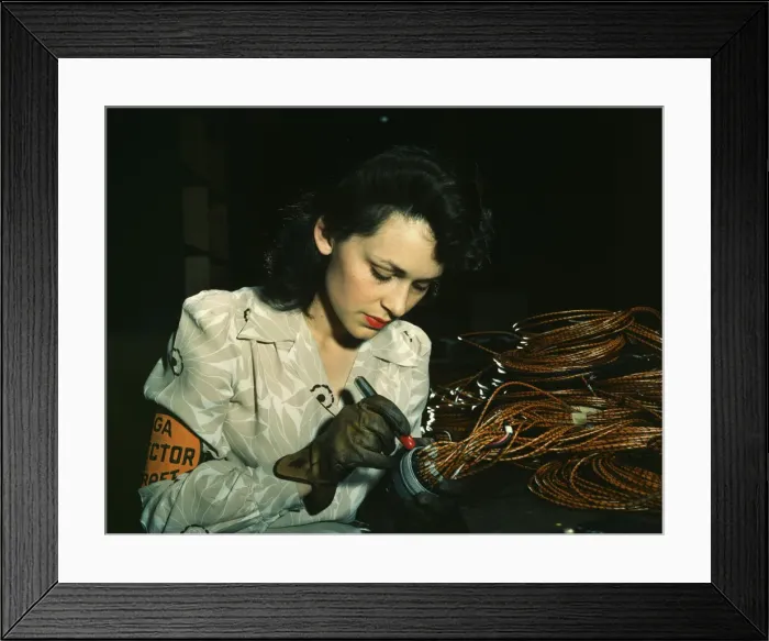 Framed Print : Woman aircraft worker, Vega Aircraft Corporation, Burbank, Calif. 1942. Creator: David Bransby Framed Print : Woman aircraft worker, Vega Aircraft Corporation, Burbank, Calif. 1942. Creator: David Bransby