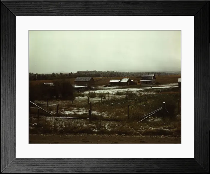 Framed Print : Ben Bow Mill of the Metal Reserves Chromite development, Stillwater County, Montana, 1942. Creator: Russell Lee Framed Print : Ben Bow Mill of the Metal Reserves Chromite development, Stillwater County, Montana, 1942. Creator: Russell Lee
