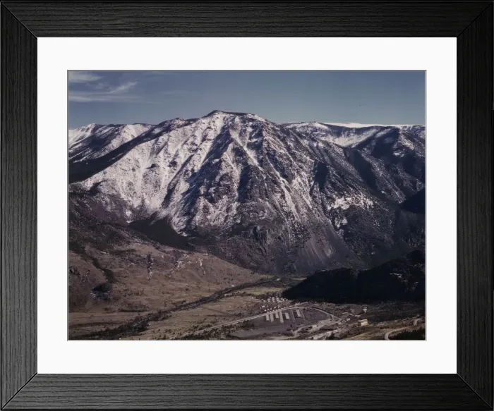 Framed Print : Development at the site of the mill for the Mouat Chromite mine, Stillwater County, Montana, 1942. Creator: Russell Lee Framed Print : Development at the site of the mill for the Mouat Chromite mine, Stillwater County, Montana, 1942. Creator: Russell Lee