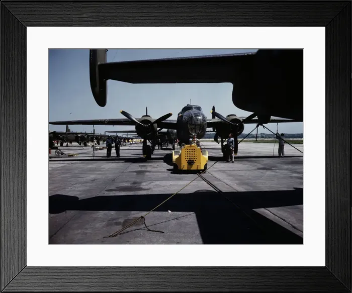 Framed Print : A fast, hard-hitting new A-20 (B-25)... Long Beach, Calif. plant of Douglas Aircraft Company, 1942. Creator: Alfred T Palmer Framed Print : A fast, hard-hitting new A-20 (B-25)... Long Beach, Calif. plant of Douglas Aircraft Company, 1942. Creator: Alfred T Palmer