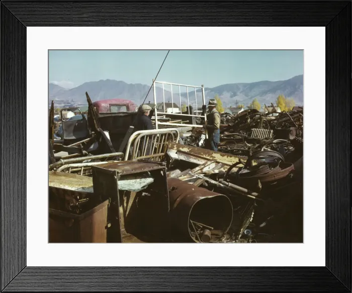 Framed Print : Scrap and salvage depot, Butte, Montana, 1942. Creator: Russell Lee Framed Print : Scrap and salvage depot, Butte, Montana, 1942. Creator: Russell Lee