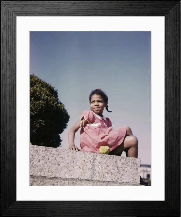 Framed Print : Little girl in a park near Union Station, Washington, D. C. ca. 1943. Creator: Unknown Framed Print : Little girl in a park near Union Station, Washington, D. C. ca. 1943. Creator: Unknown