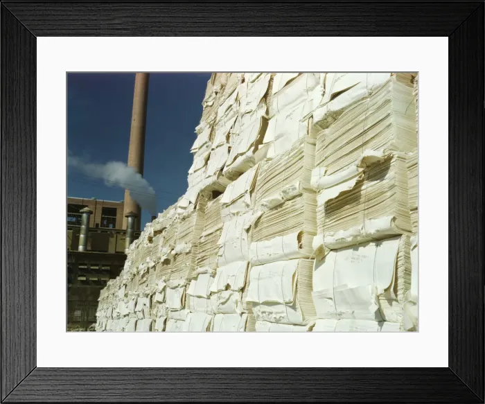 Framed Print : Southland Paper mill, Kraft (chemical) pulp used in making newsprint, Lufkin, Texas, 1943. Creator: John Vachon Framed Print : Southland Paper mill, Kraft (chemical) pulp used in making newsprint, Lufkin, Texas, 1943. Creator: John Vachon