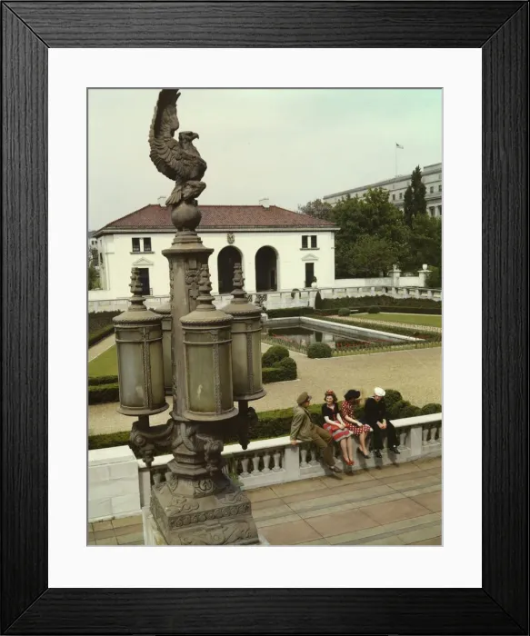 Framed Print : Garden of Pan American Union Building, Washington, D. C. 1943. Creator: John Collier