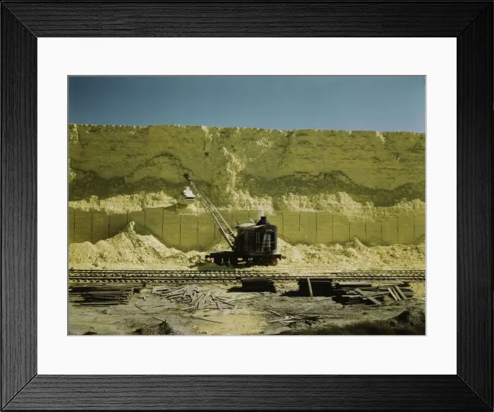 Framed Print : Freeport Sulphur Co. 60 foot high vat of sulphur, Hoskins Mound, Texas, 1943. Creator: John Vachon Framed Print : Freeport Sulphur Co. 60 foot high vat of sulphur, Hoskins Mound, Texas, 1943. Creator: John Vachon