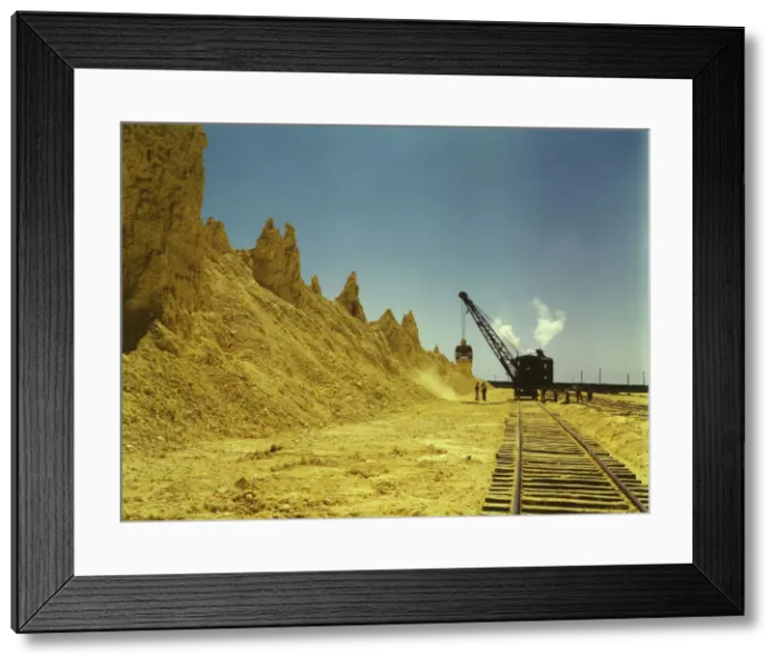 Framed Print : Nearly exhausted sulphur vat from which railroad... Freeport Sulphur Co, Hoskins Mound, Texas, 1943 Creator: John Vachon Framed Print : Nearly exhausted sulphur vat from which railroad... Freeport Sulphur Co, Hoskins Mound, Texas, 1943 Creator: John Vachon
