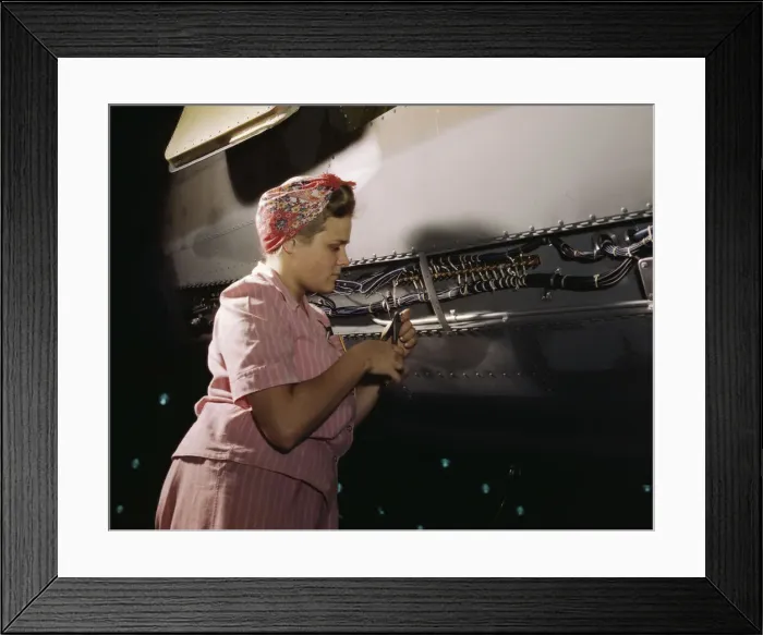 Framed Print : With careful Douglas training, women do... Douglas Aircraft Company, Long Beach, Calif. 1942. Creator: Alfred T Palmer Framed Print : With careful Douglas training, women do... Douglas Aircraft Company, Long Beach, Calif. 1942. Creator: Alfred T Palmer