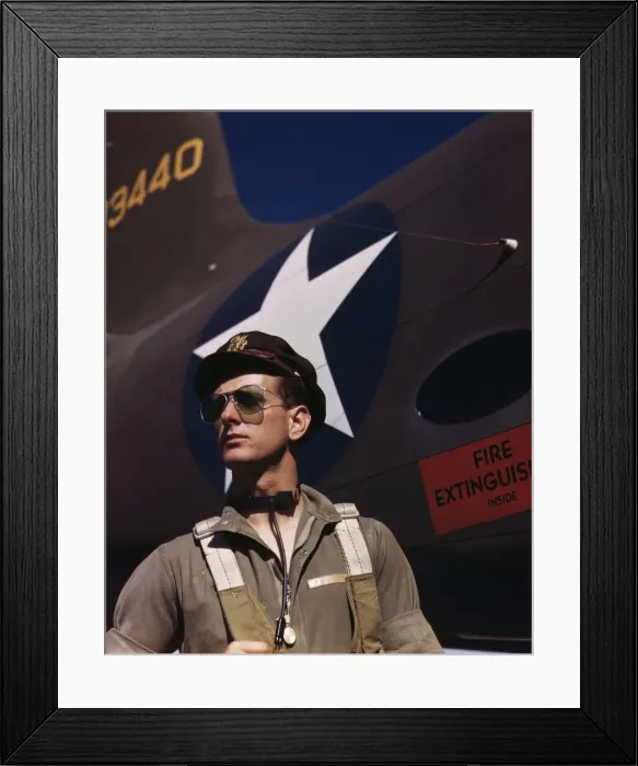 Framed Print : F. W. Hunter, Army test pilot, Douglas Aircraft Company plant at Long Beach, Calif. 1942. Creator: Alfred T Palmer Framed Print : F. W. Hunter, Army test pilot, Douglas Aircraft Company plant at Long Beach, Calif. 1942. Creator: Alfred T Palmer