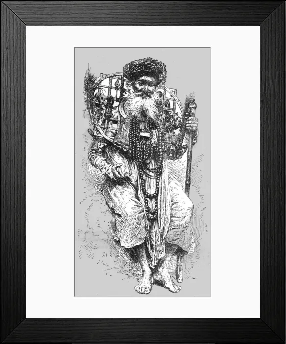 Framed Print : Aged Hindoo votary at Hurdwar, 1875. Creator: Unknown Framed Print : Aged Hindoo votary at Hurdwar, 1875. Creator: Unknown