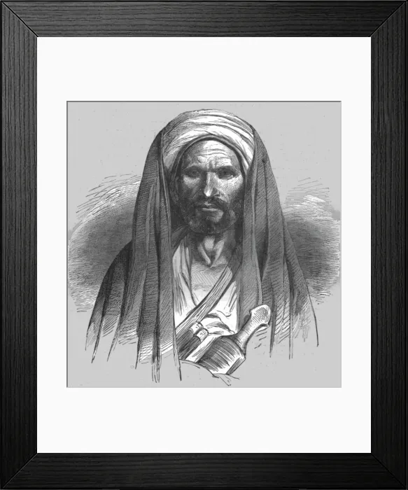 Framed Print : Moorish Caid; Visit to the Sultan of Morocco, at Fez, in the spring of 1871, 1871. Creator: T. Blackmore Framed Print : Moorish Caid; Visit to the Sultan of Morocco, at Fez, in the spring of 1871, 1871. Creator: T. Blackmore