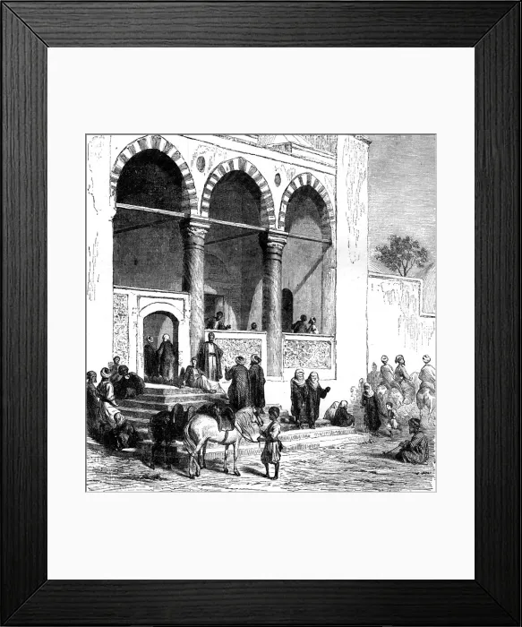 Framed Print : A Court of Justice, Fez; Visit to the Sultan of Morocco, at Fez, in the spring of 1871, 1871. Creator: T. Blackmore Framed Print : A Court of Justice, Fez; Visit to the Sultan of Morocco, at Fez, in the spring of 1871, 1871. Creator: T. Blackmore