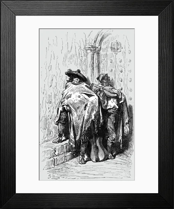 Framed Print : Beggars at a Church Door in Andalusia;An Autumn Tour in Andalusia, 1875. Creator: Gustave Doré Framed Print : Beggars at a Church Door in Andalusia;An Autumn Tour in Andalusia, 1875. Creator: Gustave Doré