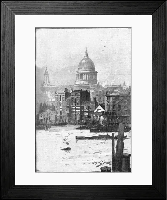 Framed Print : St Pauls from the River, 1886. Creator: Unknown Framed Print : St Pauls from the River, 1886. Creator: Unknown