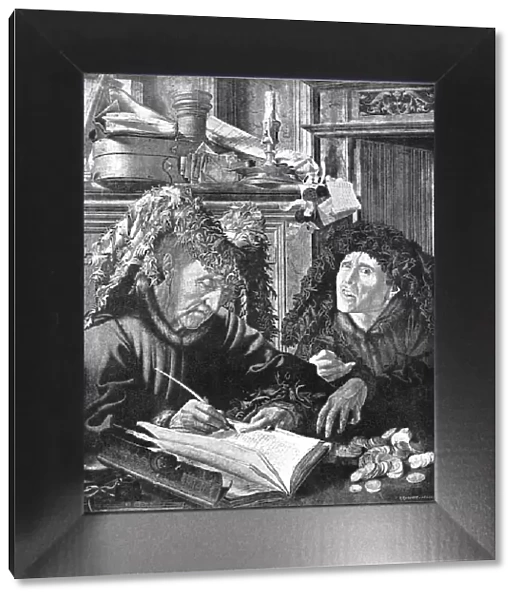 'Two Usurers';from the picture by Marius Van Romerswael, c. 1550. 1890. Creator: Unknown