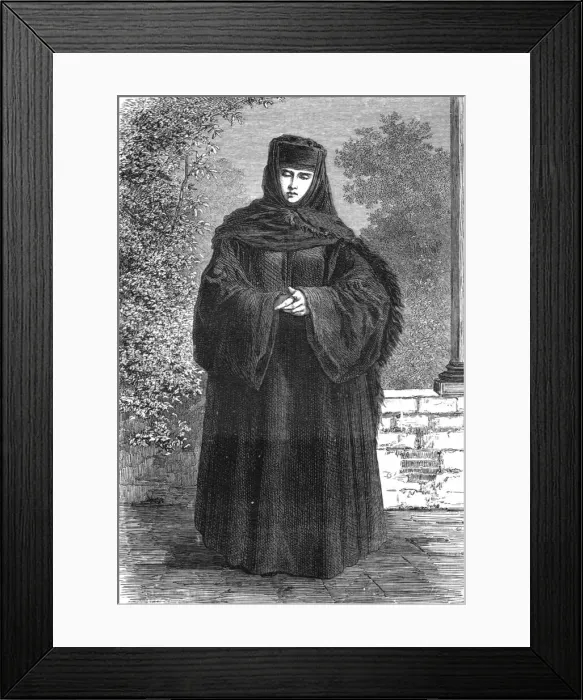 Framed Print : Wallachian Lady in Travelling Costume; A Visit to the Danubian Principalities, 1875. Creator: Nelson Boyd Framed Print : Wallachian Lady in Travelling Costume; A Visit to the Danubian Principalities, 1875. Creator: Nelson Boyd