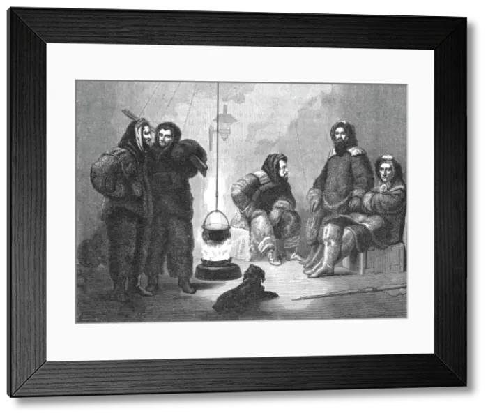Framed Print : In Winter Quarters in the Arctic Sea; A days sport in the Polar Sea, 1875. Creator: Unknown Framed Print : In Winter Quarters in the Arctic Sea; A days sport in the Polar Sea, 1875. Creator: Unknown
