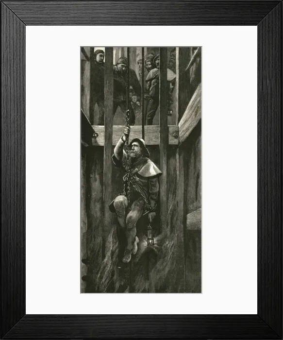 Framed Print : To The Rescue'-- An Episode of a Colliery Disaster, 1886. Creator: Unknown Framed Print : To The Rescue'-- An Episode of a Colliery Disaster, 1886. Creator: Unknown