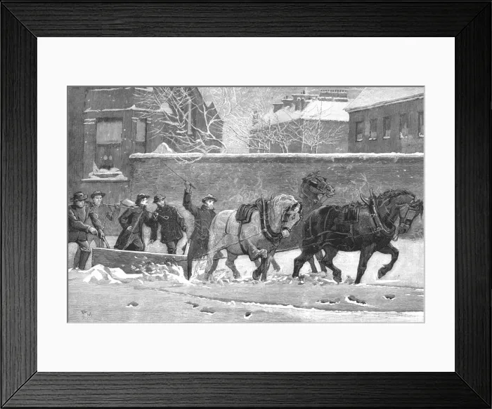 Framed Print : A Snow-plough at work at Earls Court, 1886. Creator: Unknown