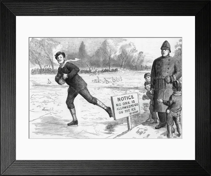 Framed Print : Danger !'--A scene in St. Jamess Park, 1886. Creator: Unknown Framed Print : Danger !'--A scene in St. Jamess Park, 1886. Creator: Unknown