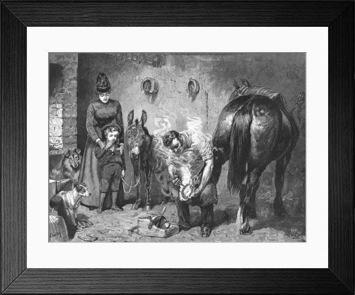 Framed Print : Misgivings'--His First Visit to the Forge, 1890. Creator: Unknown Framed Print : Misgivings'--His First Visit to the Forge, 1890. Creator: Unknown