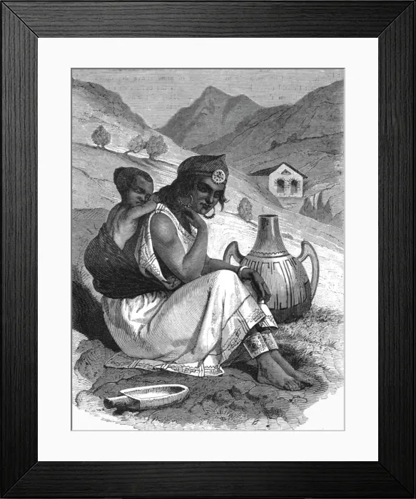 Framed Print : Moorish Peasant woman at a Well; Visit to the Sultan of Morocco, at Fez, in the spring of 1871, 18 Creator: T. Blackmore Framed Print : Moorish Peasant woman at a Well; Visit to the Sultan of Morocco, at Fez, in the spring of 1871, 18 Creator: T. Blackmore