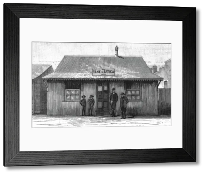 Framed Print : On the way to the Transvaal Gold Fields; The Bank of Africa, Johannesburg; as it was... 1887, 1890. Creator: Unknown Framed Print : On the way to the Transvaal Gold Fields; The Bank of Africa, Johannesburg; as it was... 1887, 1890. Creator: Unknown