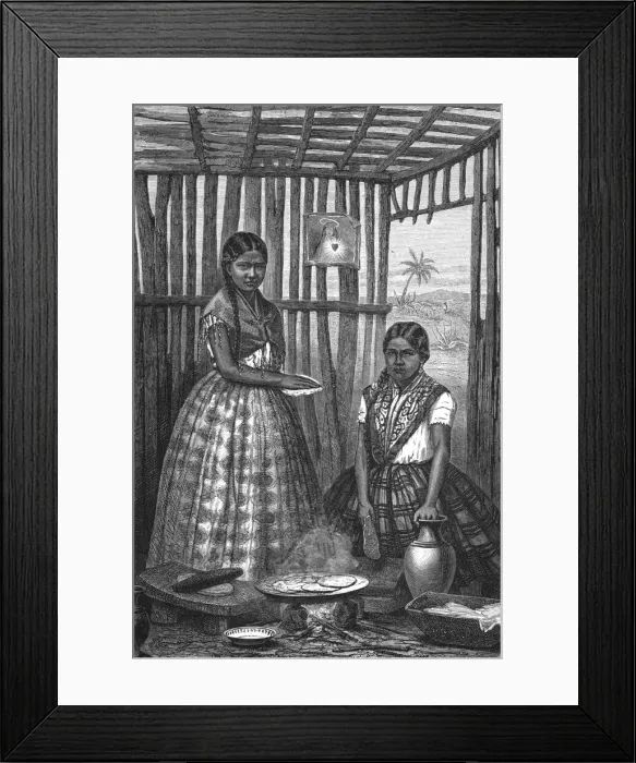 Framed Print : A Kitchen in the Tierra Caliente; A zigzag journey through Mexico, 1875. Creator: Thomas Mayne Reid Framed Print : A Kitchen in the Tierra Caliente; A zigzag journey through Mexico, 1875. Creator: Thomas Mayne Reid