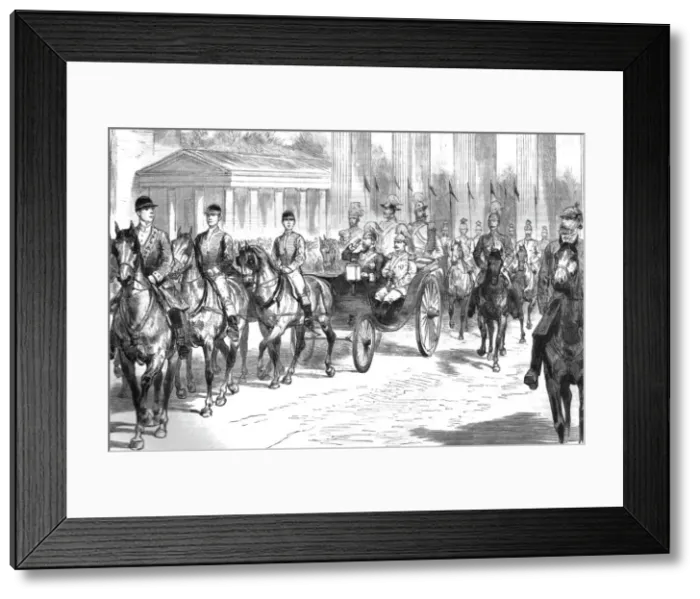 Framed Print : The Visit of the Prince of Wales to the German Emperor; The Prince accompanied by the... 1890. Creator: Unknown Framed Print : The Visit of the Prince of Wales to the German Emperor; The Prince accompanied by the... 1890. Creator: Unknown