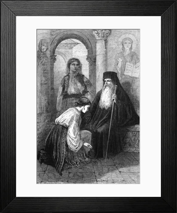 Framed Print : Worship in Roumania; A Visit to the Danubian Principalities, 1875. Creator: Nelson Boyd Framed Print : Worship in Roumania; A Visit to the Danubian Principalities, 1875. Creator: Nelson Boyd