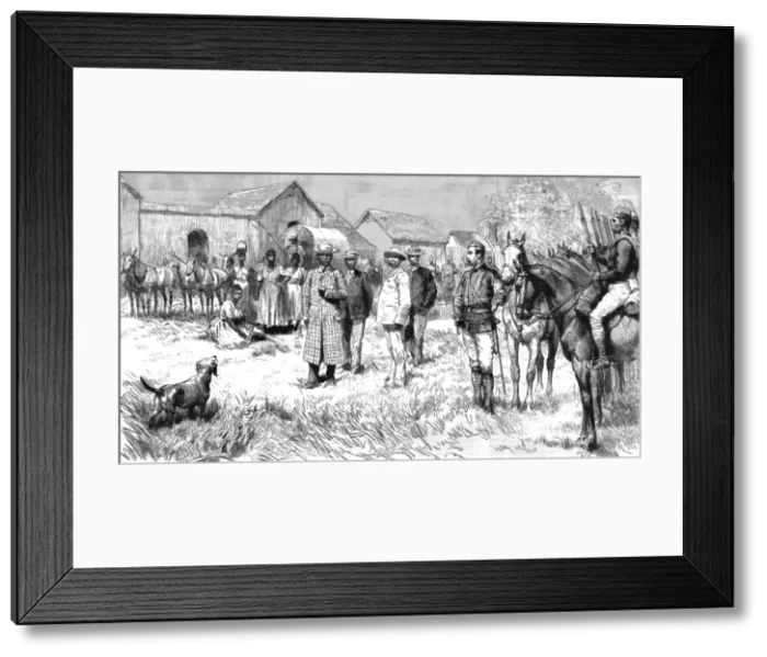 Framed Print : Dinizulu, Undabuko and Chingwao, the Exiled Zulu Chiefs, leaving the Goal at Eshowe... 1890. Creator: Unknown Framed Print : Dinizulu, Undabuko and Chingwao, the Exiled Zulu Chiefs, leaving the Goal at Eshowe... 1890. Creator: Unknown