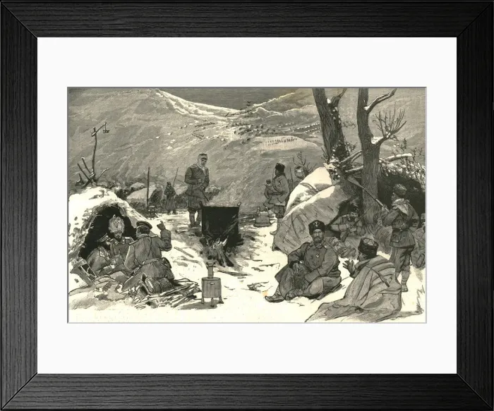 Framed Print : The Armistice, A Bulgarian encampment on the heights above Pirot, 1886. Creator: Unknown Framed Print : The Armistice, A Bulgarian encampment on the heights above Pirot, 1886. Creator: Unknown