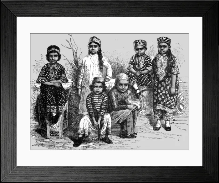 Framed Print : Parsee Children, Bombay; Notes on Bombay and the Malabar Coast, 1875. Creator: C. B. Low Framed Print : Parsee Children, Bombay; Notes on Bombay and the Malabar Coast, 1875. Creator: C. B. Low