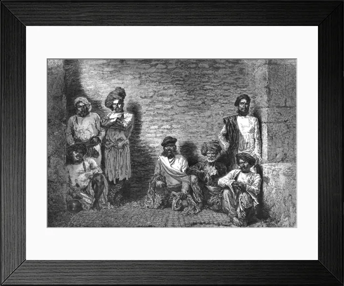 Framed Print : Thugs in the Jail of Aurungabad; Bombay and the Malabar Coast, 1875. Creator: C. B. Low Framed Print : Thugs in the Jail of Aurungabad; Bombay and the Malabar Coast, 1875. Creator: C. B. Low
