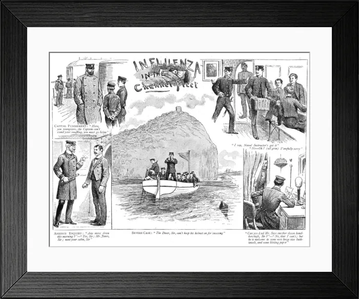 Framed Print : Influenza in the Channel Fleet, 1890. Creator: Unknown Framed Print : Influenza in the Channel Fleet, 1890. Creator: Unknown