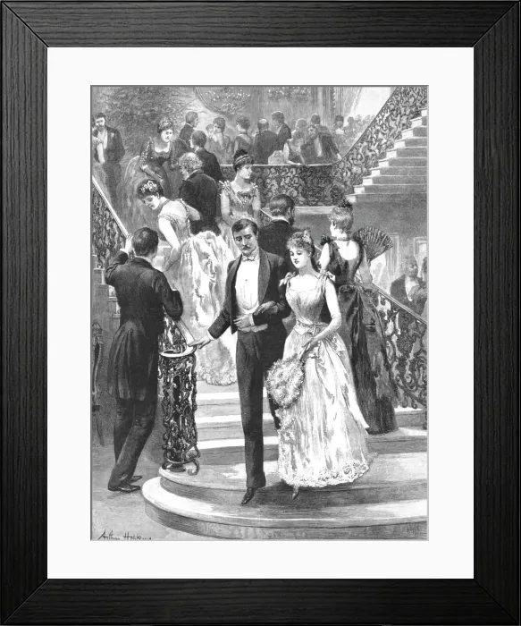 Framed Print : My First Ball; Going down to Supper, 1890. Creator: Arthur Hopkins Framed Print : My First Ball; Going down to Supper, 1890. Creator: Arthur Hopkins