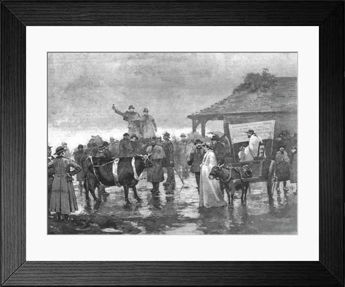 Framed Print : The Tithe Question in Wales--A Distraint sale of Cattle, 1890. Creator: Unknown Framed Print : The Tithe Question in Wales--A Distraint sale of Cattle, 1890. Creator: Unknown
