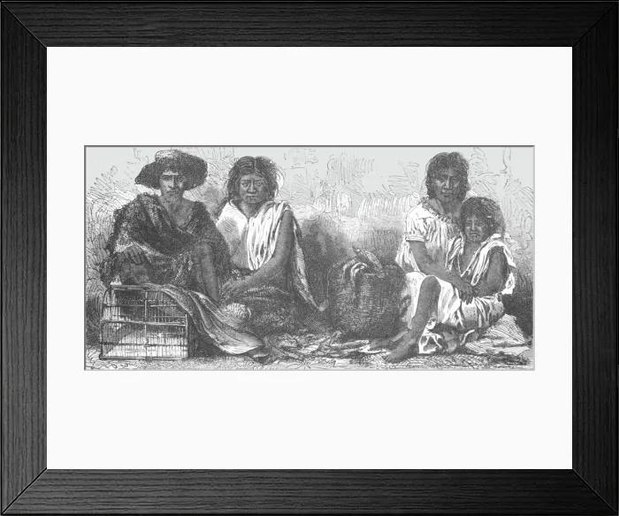 Framed Print : Mexican Indians at Market; A zigzag journey through Mexico, 1875. Creator: Thomas Mayne Reid Framed Print : Mexican Indians at Market; A zigzag journey through Mexico, 1875. Creator: Thomas Mayne Reid