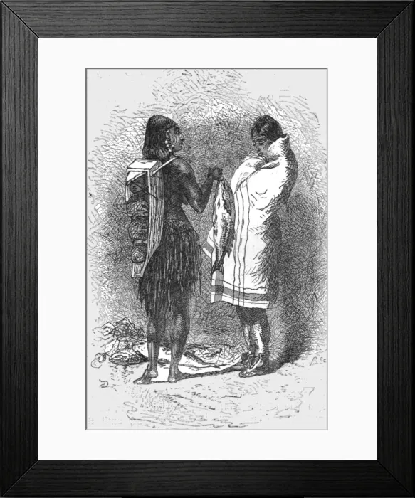 Framed Print : Muchlaht Indians; In pawn in an Indian village, 1875. Creator: Unknown Framed Print : Muchlaht Indians; In pawn in an Indian village, 1875. Creator: Unknown