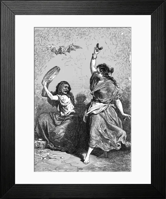 Framed Print : Gipsy Dance;An Autumn Tour in Andalusia, 1875. Creator: Gustave Doré Framed Print : Gipsy Dance;An Autumn Tour in Andalusia, 1875. Creator: Gustave Doré