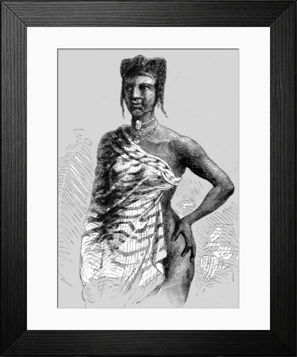Framed Print : A Mahe Woman of Ampasim; An Excursion in Dahomey, 1871. Creator: J. Alfred Skertchly Framed Print : A Mahe Woman of Ampasim; An Excursion in Dahomey, 1871. Creator: J. Alfred Skertchly