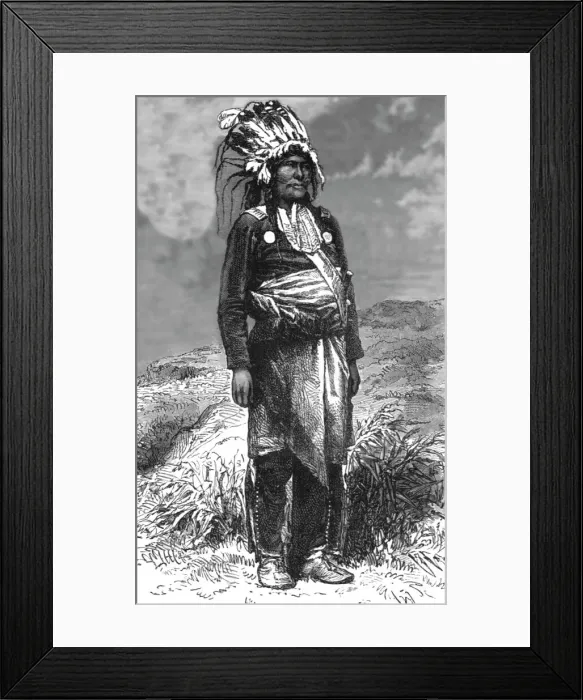Framed Print : Indian of the Lower Yellowstone River; The Hot Springs and Geyser Region of the Yellowstone River, Creator: Unknown Framed Print : Indian of the Lower Yellowstone River; The Hot Springs and Geyser Region of the Yellowstone River, Creator: Unknown