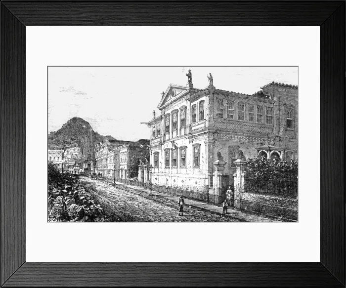 Framed Print : House in the Suburbs of Rio De Janeiro; Rio De Janeiro and the Organ Mountains, 1875. Creator: Thomas Woodbine Hinchliff Framed Print : House in the Suburbs of Rio De Janeiro; Rio De Janeiro and the Organ Mountains, 1875. Creator: Thomas Woodbine Hinchliff