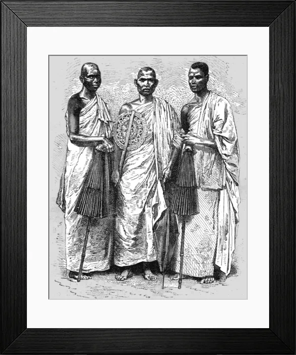 Framed Print : Buddhist Priests; Four Months in Ceylon, 1875. Creator: Unknown Framed Print : Buddhist Priests; Four Months in Ceylon, 1875. Creator: Unknown