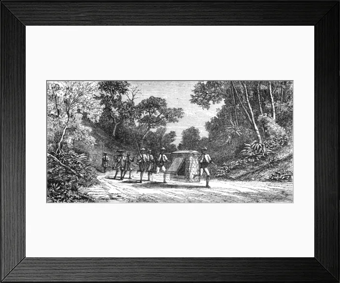 Framed Print : Inland Travelling; A Visit to Borneo, 1875. Creator: A. M. Cameron
