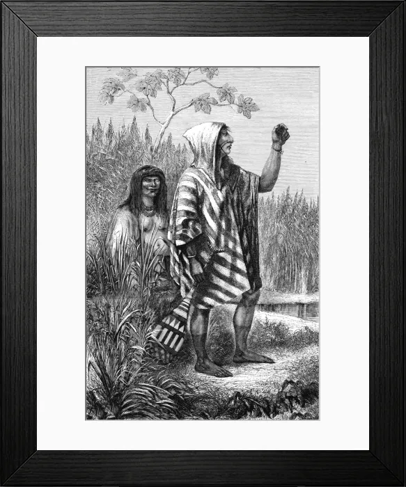 Framed Print : Zumate Indians of the Upper Trombetas; A Trip up the Trombetas, 1875. Creator: Unknown Framed Print : Zumate Indians of the Upper Trombetas; A Trip up the Trombetas, 1875. Creator: Unknown