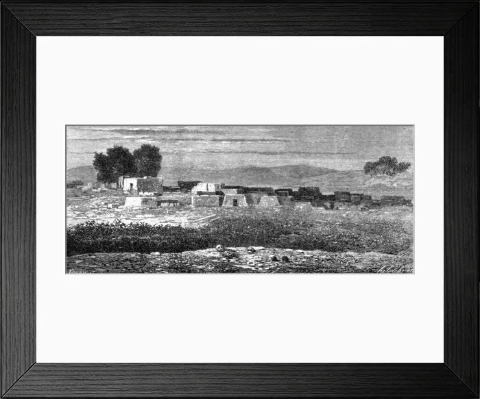 Framed Print : Village of Eyvango, near Abomey; An Excursion in Dahomey, 1871. Creator: J. Alfred Skertchly Framed Print : Village of Eyvango, near Abomey; An Excursion in Dahomey, 1871. Creator: J. Alfred Skertchly